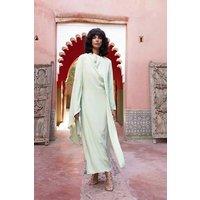 WOVCOR Women's Draped Asymmetric Maxi Occasion Dress in Light Green | Size: 10