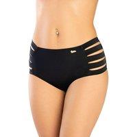 KDMD Women's Black Stripe Swim Briefs with Italian Fabric | Size: Small