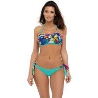 KDMD Women's Floral Bandeau Two Piece Swimsuit Padded in Green | Size: Small