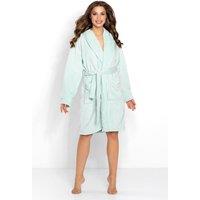 KDMD Women's Bathrobe with Pockets & Belt in Green | Size: Small