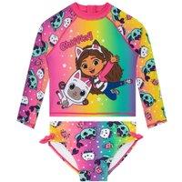 DreamWorks Girl's Gabby's Dollhouse 2 Piece Swim Set Long Sleeves | Size: 6-7 Years