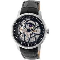 Heritor Automatic Men's Ryder Skeleton Leather-Band Watch in Black