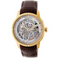 Heritor Automatic Men's Ryder Skeleton Leather-Band Watch in Brown