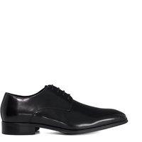 Dune London Men's Wide Fit 'Satchel' Leather Derbies in Black | Size: 7