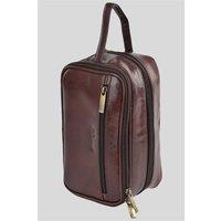 Ashwood Leather Men's 'Viaggio' Real Leather Toiletry Washbag in Tan