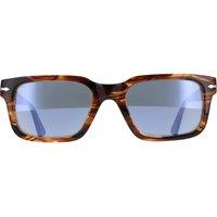 Persol Men's Rectangle Striped Black & Brown Light Blue PO3272S