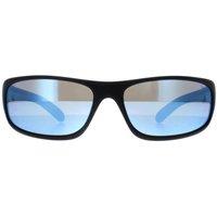 Bolle Men's Wrap Matte Black Sky Blue Polarized Anaconda