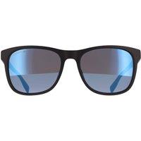 Lacoste Men's Rectangle Matte Black Sild Grey Blue Mirror L6031S