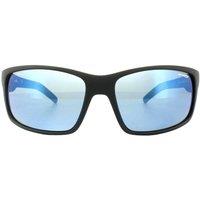 Arnette Men's Wrap Fuzzy Black Blue Mirror 4202 Fastball Sunglasses