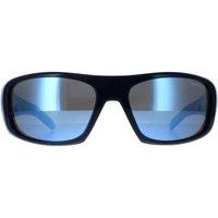 Arnette Men's Rectangle Dark Blue Dark Grey Mirror Water Polarized Hot Shot AN4182