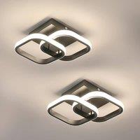 COMELY LED Ceiling Light, 2 Pieces 22 W Black Ceiling Lights, Natural Light
