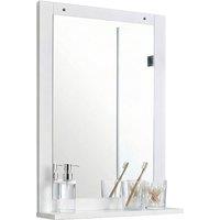 VCM Wood bathroom mirror hanging mirror Nilari in White