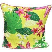 Peggy Wilkins Water Resistant Outdoor Cushion Tropical Bloom Yellow & Pink | Size: 45 cm x 45 cm