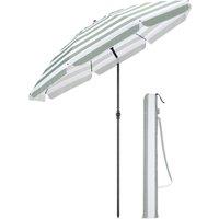 Christow 2m Beach Garden Parasol Portable Tilting Sun Shade Umbrella with Bag in Green