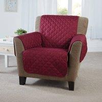 Coopers of Stortford Quilted Armchair Cover Reversible Furniture Protector in Red