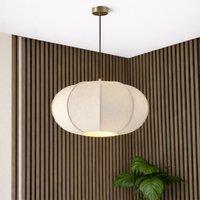 CGC Lighting Libby Large Oatmeal Rounded Stretch Linen Fabric Lampshade in Beige