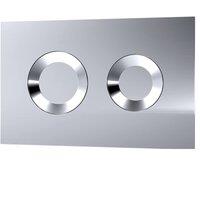 Balterley Round Dual Flush Push Button Plate for Cistern in Silver