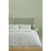 Catherine Lansfield 'Bamford Gingham Check' Reversible Duvet Cover Set in Green | Size: King