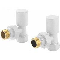 Balterley Modern Angled Radiator Valves in White