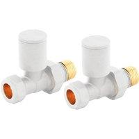 Balterley Modern Straight Radiator Valves in White