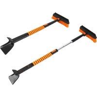 KDMD 5 in 1 Extendable Snow Brush Ice Scraper Car SUV Truck Kit in Orange