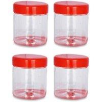 KDMD 4PCS 300ml Plastic Food Storage Jar With Lids Freezer Container in Clear