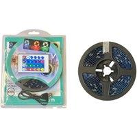 KDMD 5m USB RGB LED Strip Waterproof Adhesive with IR Remote in Black
