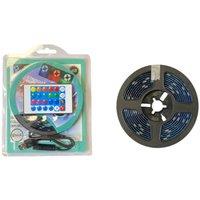 KDMD 3m USB RGB LED Strip with IR Remote Waterproof Adhesive in Black