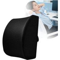 KDMD Memory Foam Lumbar Back Support Cushion Pillow for Chair in Black