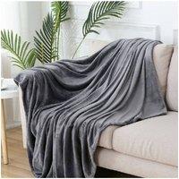 KDMD 150x200cm Polyester Fleece Warm Throw Blanket for Sofa Bed in Grey | Size: 150x200 cm