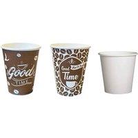 KDMD 50 Pack 8oz Disposable Paper Drinking Cups for Picnic BBQ in Brown
