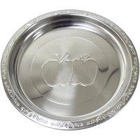 KDMD 17 Inch Stainless Steel Serving Platter Apple Pattern Dish in Silver