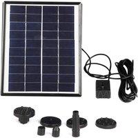 KDMD 5W Solar Powered Water Pump Fountain 400L H Garden Pond in Black