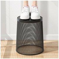 KDMD 20x26cm Metal Mesh Waste Paper Bin Small Bedroom Rubbish Bin in Black | Size: 20x26 cm