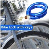 KDMD High Security Anti Theft Bike Lock With Keys Chain For Cycle in Blue