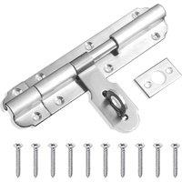 KDMD 6 Inch Stainless Steel Tower Door Barrel Slide Bolt Lock in Silver