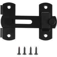 KDMD 180 Degree Flip Sliding Barn Door Lock Stainless Steel Latch in Black