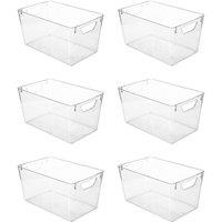 Toque 6PCS Fridge Storage Bins Clear Kitchen Organiser Containers PET