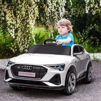 HOMCOM 12V Kids Electric Ride-On Car/ w Remote Control, Lights, Music in White