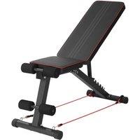 FLAVORA Adjustable Foldable Incline Gym Weight Bench in Black | Size: 0-12 m