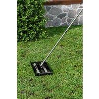 Living and Home Garden Lawn Levelling Rake with Aluminium Alloy Rollers in Black | Size: Medium