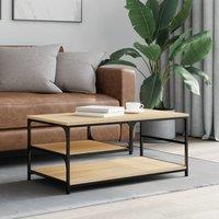 Berkfield Home Coffee Table Sonoma Oak 90x49x40 cm Engineered Wood in Brown | Size: 90 x 49 x 40 cm