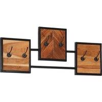 Berkfield Home Wall Coat Rack 90x1x35 cm Solid Wood Acacia & Iron in Brown | Size: 90 x 1 x 35 cm