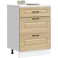 Berkfield Home Kitchen Base Cabinet Kalmar Sonoma Oak Engineered Wood in Brown