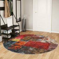 Berkfield Home Rug Washable Multicolour 200 cm Anti Slip | Size: 100 cm diameter