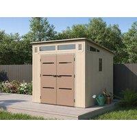 Vente-unique Resin Lean-To Garden Shed 6, 5 Cm With Floor - 22 mm in Brown