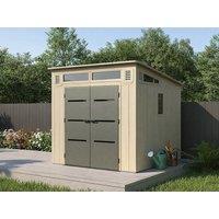 Vente-unique Resin Lean-To Garden Shed 6, 5 Cm With Floor - 22 mm in Grey