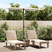 Berkfield Home Outdoor Parasol with Aluminium Pole 180x110 cm Sand White