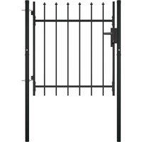 Berkfield Home Door Fence Gate with Spear Top 100x75 cm in Black