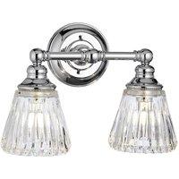 Netlighting Keynes 2 Light Wall Light Polished Chrome IP44 in Grey